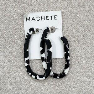 NWT Machete Margot X Hoops in Noir Tortoise